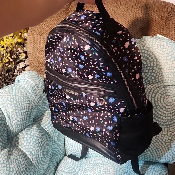 Floral Black Backpack By Brand Madden NYC - Picture 6 of 11